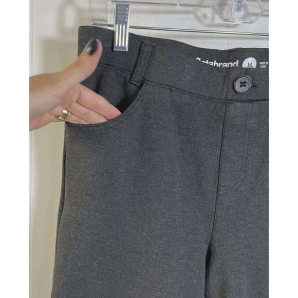 BETABRAND Straight Leg Stretch Knit Dress Pants Gray Heather Size Medium Pockets - Picture 7 of 10